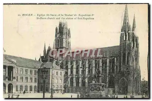 Ansichtskarte AK Rouen Eglise St Ouen et la Statue de Napoleon I