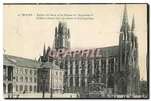 Cartes postales Rouen Eglise St Ouen et la Statue de Napoleon I