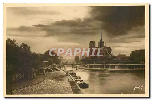 Ansichtskarte AK Paris Crepuscule sur Notre Dame