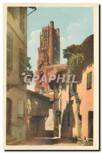 Cartes postales Albi Clocher de la Cathedrale Ste Cecile et rue des Pretres