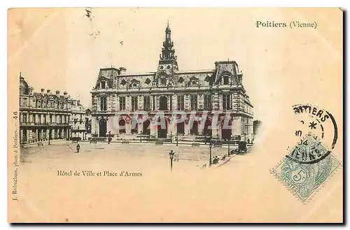 Cartes postales Poitiers Vienne Hotel de Ville et Place d'Armes