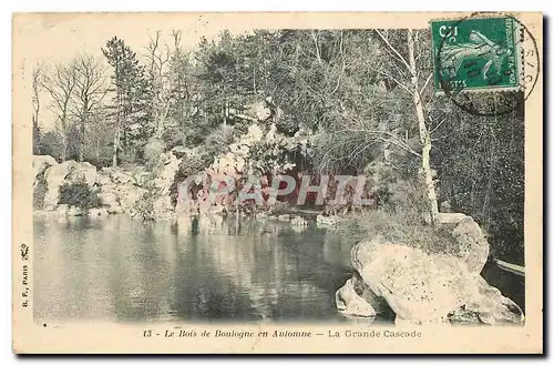 Cartes postales Le Bois de Boulogne en Automne La Grande Cascade