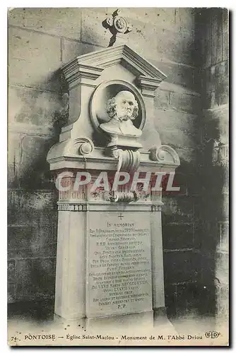 Cartes postales Pontoise Eglise Saint Maclou Monument de M l'Abbe Driou