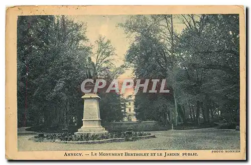 Cartes postales Annecy Le Monument Bertholet et le Jardin public