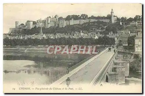 Cartes postales Chinon Vue generale du Chateau et du Pont