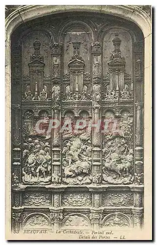 Cartes postales Beauvais La Cathedrale Portail sud Detail des Portes