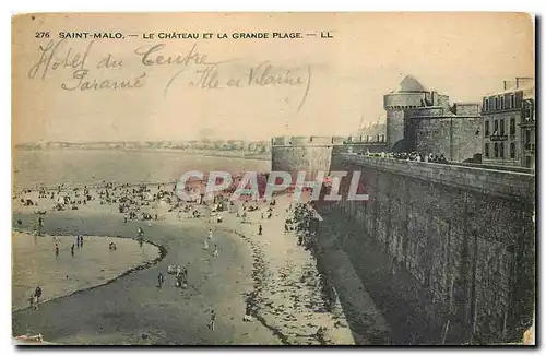 Ansichtskarte AK Saint Malo Le Chateau et la Grande Plage