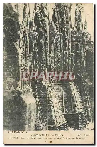 Cartes postales Cathedrale de Reims Portrait ouest