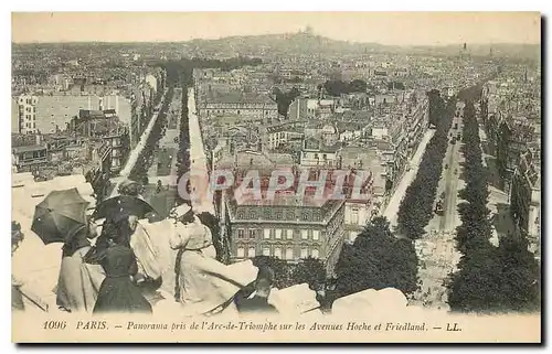 Cartes postales Paris Panorama pris de l'Arc de Triomphe sur les Avenues Hoche et Friedland