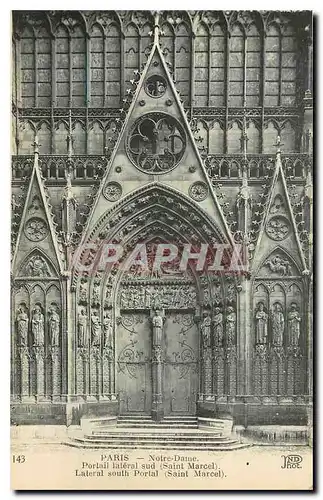 Cartes postales Paris Notre Dame Portail lateral sud Saint Marcel