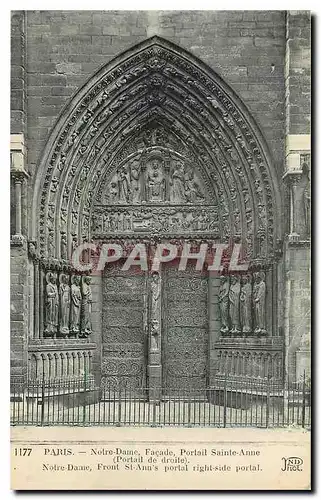 Ansichtskarte AK Paris Notre Dame Facade Portail Sainte Anne Portail de droite