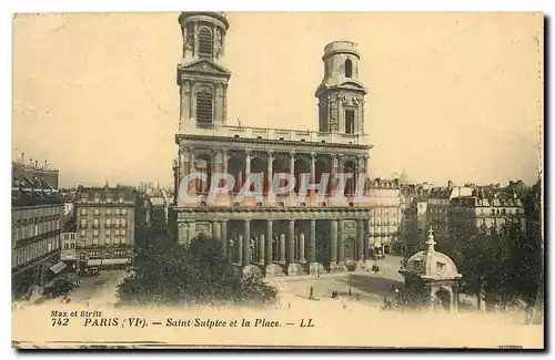 Cartes postales Paris Saint Sulpuce et la Place