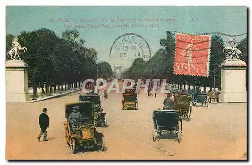 Ansichtskarte AK Paris l'Avenue des Champs Elysees Automobile