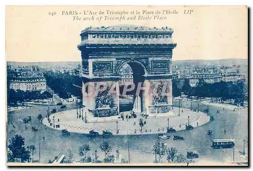 Cartes postales Paris l'Arc de Triomphe et la Place de l'Etoile