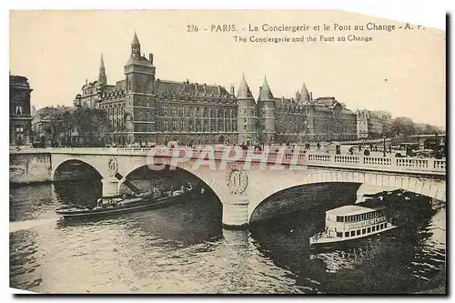 Ansichtskarte AK Paris La Conciergerie et le Pont au Change