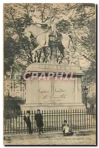 Cartes postales Paris Square des Vosges Statue de Louis XIII