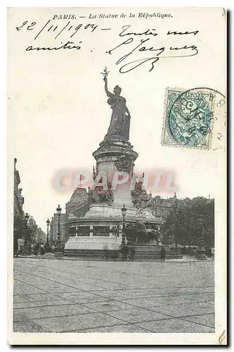 Cartes postales Paris La Statue de la Republique