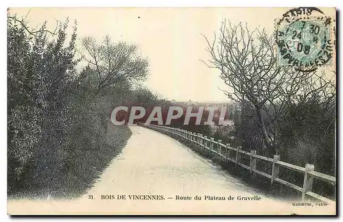 Cartes postales Bois de Vincennes Route du Plateau de Gravelle