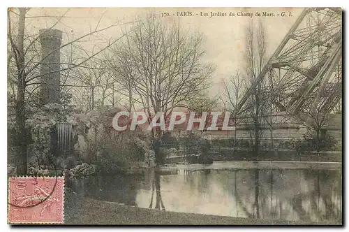 Cartes postales Paris Les Jardins du Champ de Mars Tour Eiffel