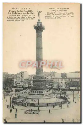 Ansichtskarte AK Paris Place de la Bastille La Colonne de Julliet