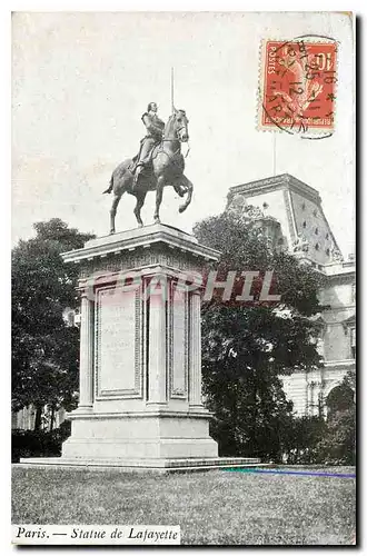 Cartes postales Paris Statue de Lafayette