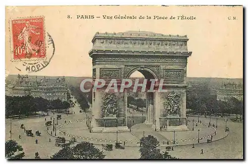 Cartes postales Paris Vue Generale de la Place de l'Etoile