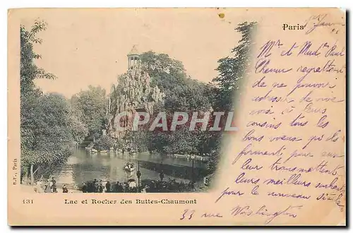 Cartes postales Paris Lac et Rocher des Buttes Chaumont