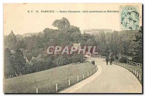 Cartes postales Paris Buttes Chaumont Allee conduisant au Belvedere