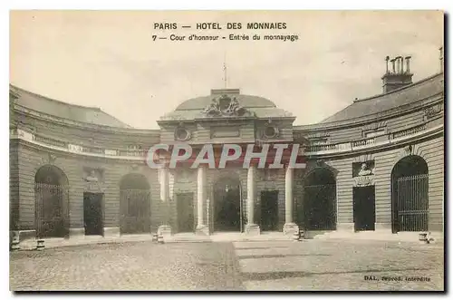 Cartes postales Paris Hotel des Monnaies Cour d'honneur entree du monnayage