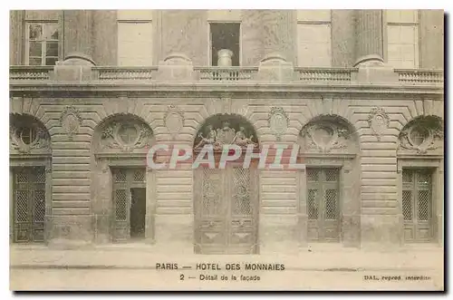 Cartes postales Paris Hotel des Monnaies Detail de la facade