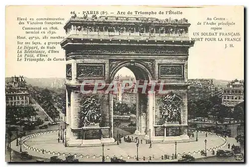 Cartes postales Paris Arc de Triomphe de l'Etoile