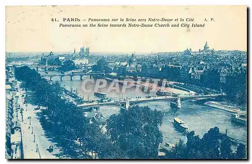 Ansichtskarte AK Paris Panorama sur la Seine vers Notre Dame et la Cite