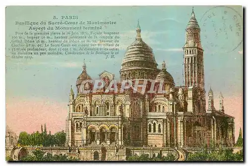 Cartes postales Paris Basilique du Sacre Coeur de Montmartre Aspect du Monument termine