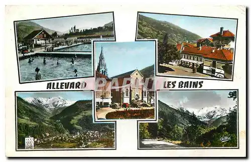 Cartes postales Les Belles Alpes Francaises Allevard les Bains Piscine Etablissement Thermal Place et Eglise Vue