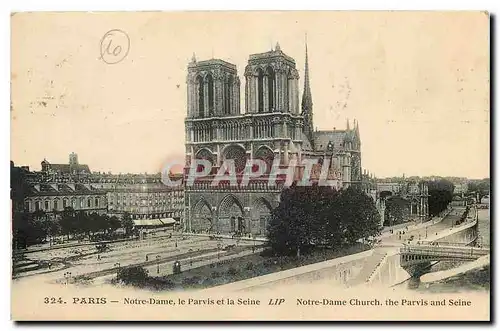 Cartes postales Paris Notre Dame le Parvis et la Seine