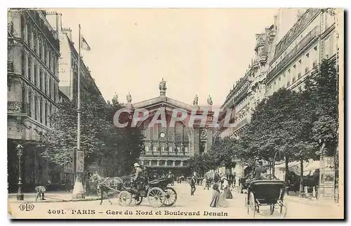 Ansichtskarte AK Paris Gare du Nord et Boulevard Denain