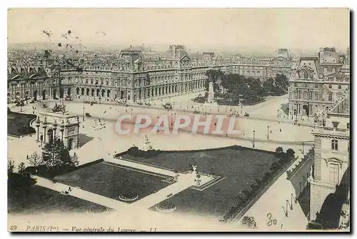 Cartes postales Paris Vue generale du Louvre