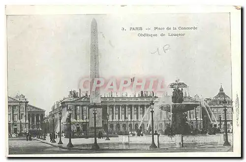 Ansichtskarte AK Paris Place de la Concorde Obelisque de Louqsor