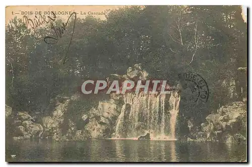 Cartes postales Bois de Boulogne La Cascade