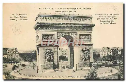 Cartes postales Paris Arc de Triomphe de l'Etoile