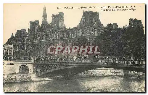 Cartes postales Paris L'Hotel de Ville et le Pont d'Arcole