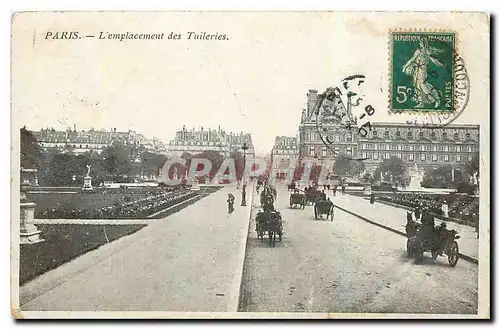 Cartes postales Paris L'emplacement des Tuileries