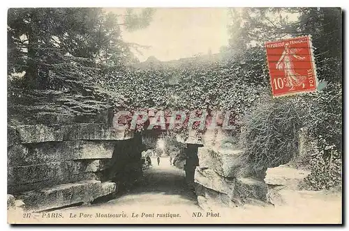 Cartes postales Paris Le Parc Montsouris le Pont rustique