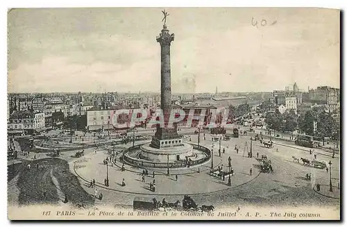 Cartes postales Paris La Place de la Bastille et la Colonne de Juillet