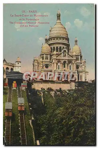 Ansichtskarte AK Paris Le Sacre Coeur de Montmartre et le Funiculaire