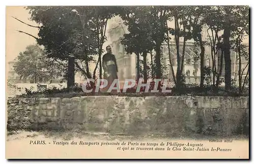 Ansichtskarte AK Paris Vestiges des Remparts presumes de Paris au temps de Philippe Auguste et qui se trouvent da