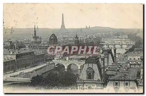 Ansichtskarte AK Paris Panorama pris de l'Eglise Saint Gervais