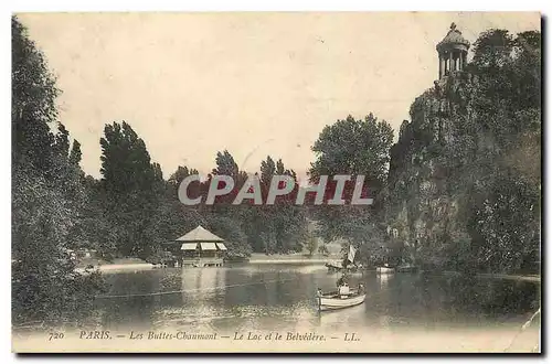 Ansichtskarte AK Paris Les Buttes Chaumont Le Lac et le Belvedere