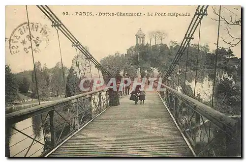 Ansichtskarte AK Paris Buttes Chaumont Le Pont suspendu