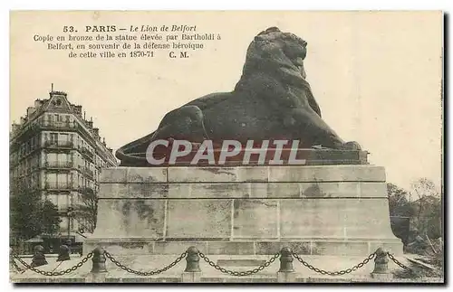 Cartes postales Paris Le Lion de Belfort